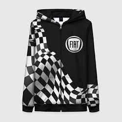Толстовка на молнии женская Fiat racing flag, цвет: 3D-черный