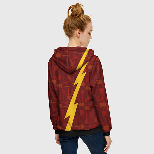 Женская толстовка на молнии Breaking Benjamin гитары и молния / 3D-Черный – фото 4