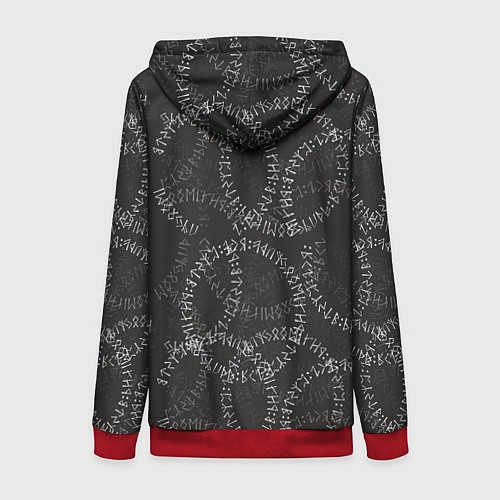 Женская толстовка на молнии Круговые руны / 3D-Красный – фото 2