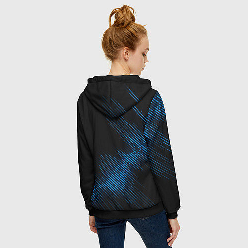 Женская толстовка на молнии Ozzy Osbourne звуковая волна / 3D-Черный – фото 4