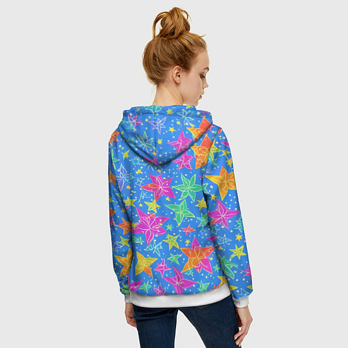 Женская толстовка на молнии Морские мотивы / 3D-Белый – фото 4