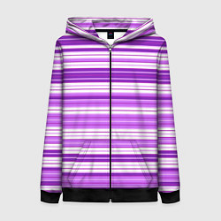 Толстовка на молнии женская Фиолетовые полосы, цвет: 3D-черный