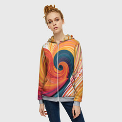 Толстовка на молнии женская Вихрь цвета, цвет: 3D-меланж — фото 2