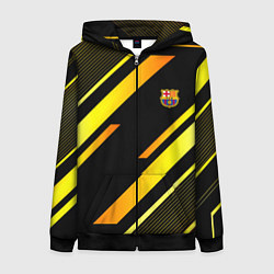 Толстовка на молнии женская ФК Барселона эмблема, цвет: 3D-черный