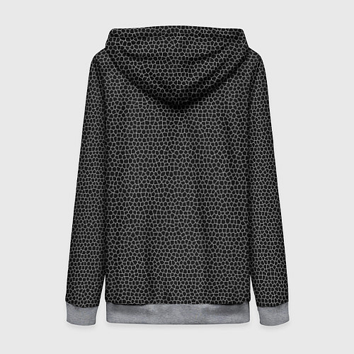 Женская толстовка на молнии Мозаика мелкая черный / 3D-Меланж – фото 2