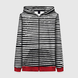 Женская толстовка на молнии Квадрат за полосами