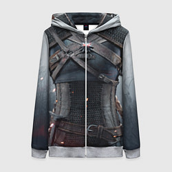 Толстовка на молнии женская Броня Геральта, цвет: 3D-меланж