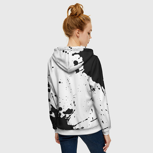 Женская толстовка на молнии Pink Floyd и рок символ на светлом фоне / 3D-Белый – фото 4