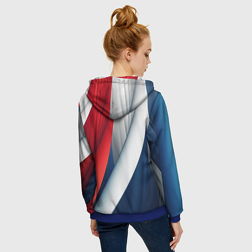 Женская толстовка на молнии Герб России абстракция / 3D-Синий – фото 4