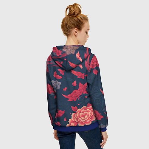 Женская толстовка на молнии Братец лис / 3D-Синий – фото 4