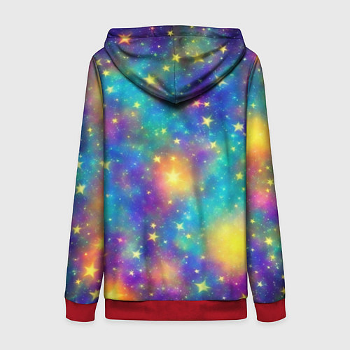 Женская толстовка на молнии Звездный космос, сияющий волшебством / 3D-Красный – фото 2