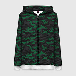 Толстовка на молнии женская Точечный камуфляжный узор Spot camouflage pattern, цвет: 3D-белый