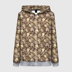 Толстовка на молнии женская Шахматный Король - Chess, цвет: 3D-меланж