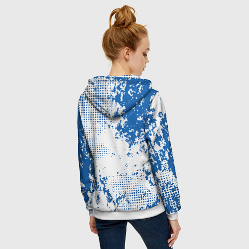 Женская толстовка на молнии Subaru blue logo / 3D-Белый – фото 4