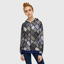 Толстовка на молнии женская Плиточка, цвет: 3D-синий — фото 2
