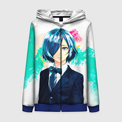 Толстовка на молнии женская Touka Kirishima, цвет: 3D-синий