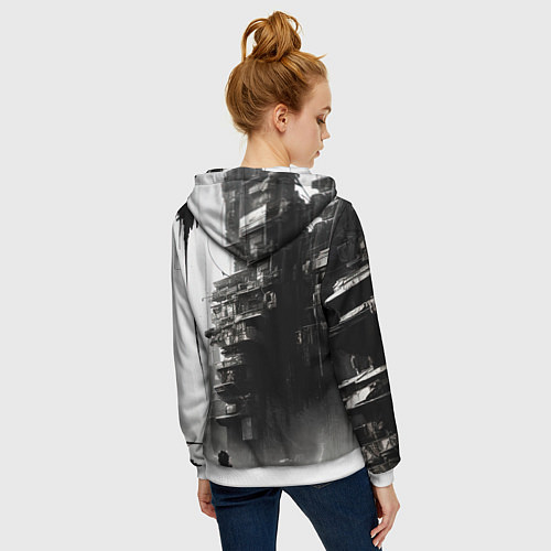 Женская толстовка на молнии Кибернетический кицунэ / 3D-Белый – фото 4