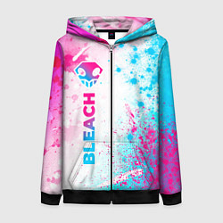 Женская толстовка на молнии Bleach neon gradient style: по-вертикали