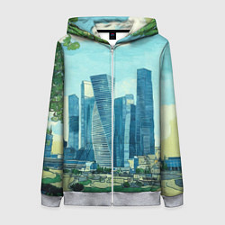 Женская толстовка на молнии Москва-сити Ван Гог