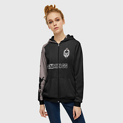 Толстовка на молнии женская Gaimin Gladiators Splash, цвет: 3D-черный — фото 2