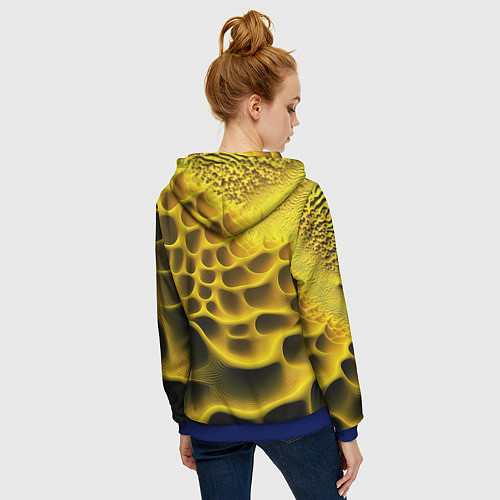 Женская толстовка на молнии Yellow background / 3D-Синий – фото 4