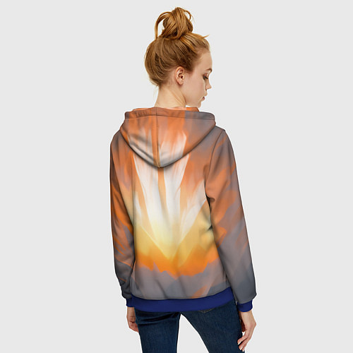 Женская толстовка на молнии Нарисованная огненная лиса / 3D-Синий – фото 4