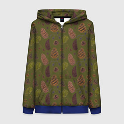 Женская толстовка на молнии Шишки разные