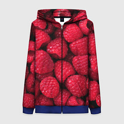 Толстовка на молнии женская Малина - паттерн, цвет: 3D-синий