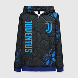 Толстовка на молнии женская Juventus logo, цвет: 3D-синий