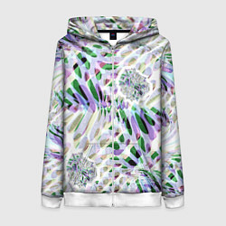 Толстовка на молнии женская Floral abstract, цвет: 3D-белый