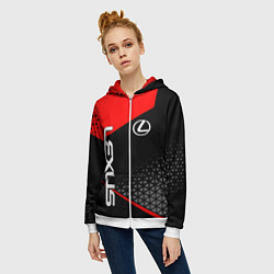 Толстовка на молнии женская Lexus - red sportwear, цвет: 3D-белый — фото 2