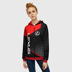 Толстовка на молнии женская Lexus - red sportwear, цвет: 3D-красный — фото 2
