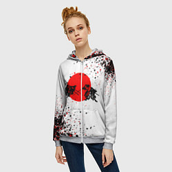 Толстовка на молнии женская Два самурая, цвет: 3D-меланж — фото 2