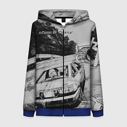 Толстовка на молнии женская Тойота ae 86 - Инициал ди, цвет: 3D-синий