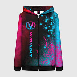 Женская толстовка на молнии Changan - neon gradient: по-вертикали