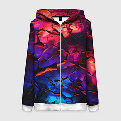 Толстовка на молнии женская Светящаяся Земля, цвет: 3D-белый