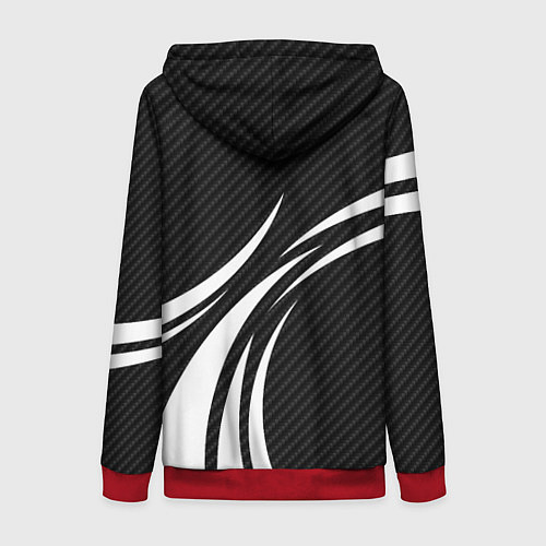 Женская толстовка на молнии Lexus - carbon line / 3D-Красный – фото 2