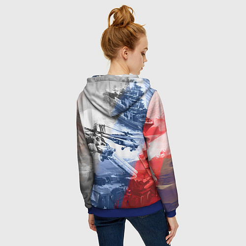 Женская толстовка на молнии Армия РФ / 3D-Синий – фото 4