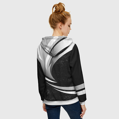 Женская толстовка на молнии Митсубиси - строгие оттенки / 3D-Белый – фото 4