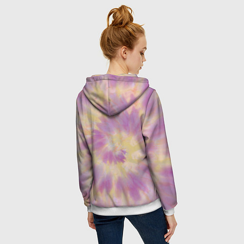 Женская толстовка на молнии Tie-Dye дизайн / 3D-Белый – фото 4