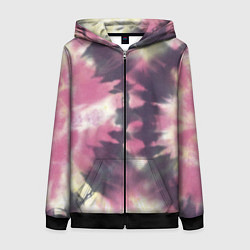 Толстовка на молнии женская Tie-Dye дизайн, цвет: 3D-черный