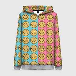 Толстовка на молнии женская Smiley, цвет: 3D-меланж
