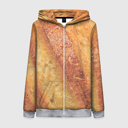 Толстовка на молнии женская Корочка батона, цвет: 3D-меланж