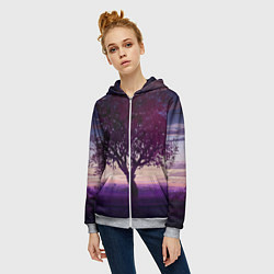 Толстовка на молнии женская Love Money Rock-n-Roll сакура, цвет: 3D-меланж — фото 2