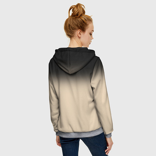 Женская толстовка на молнии Градиент: от черного к телесному / 3D-Меланж – фото 4