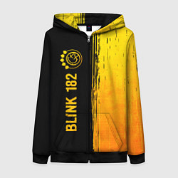 Толстовка на молнии женская Blink 182 - gold gradient: по-вертикали, цвет: 3D-черный