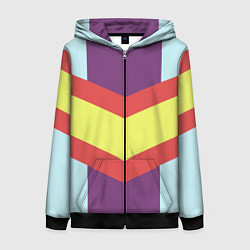 Толстовка на молнии женская Винтажный цвет 60 годов, цвет: 3D-черный