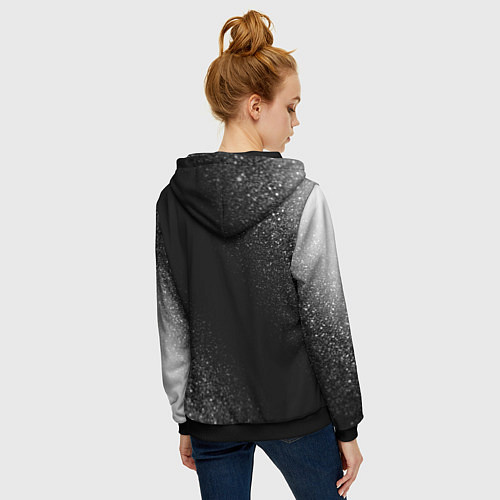 Женская толстовка на молнии Architects glitch на темном фоне: по-вертикали / 3D-Черный – фото 4