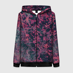 Толстовка на молнии женская Абстракция - аметистовый ирис, цвет: 3D-черный