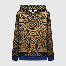 Толстовка на молнии женская Орнамент в стиле викингов, цвет: 3D-синий